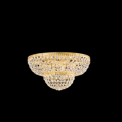 Petit Flush Mount Size / Finish / Crystal Grade: 9 H x 18 W x 18 D / Black Pearl / Swarovski