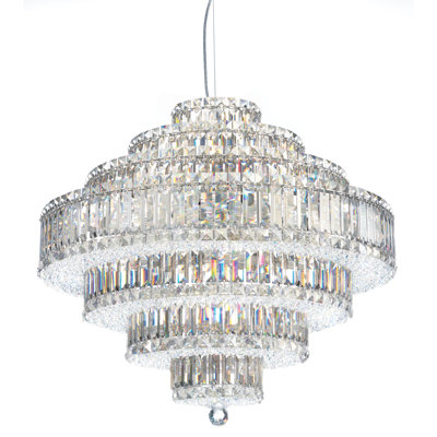 Plaza 31 Light Drum Pendant Crystal Color: Strass Golden Shadow
