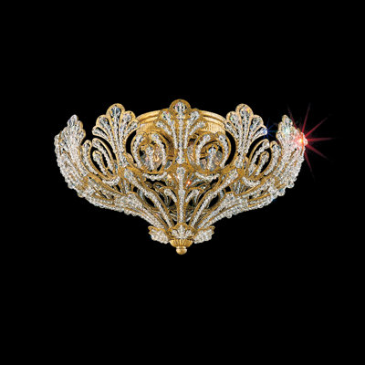 Rivendell 5 Light Flush Mount Finish: Wet Black Crystal Grade: Strass Clear