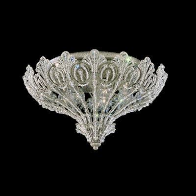 Rivendell 9 Light Flush Mount Finish: Bronze Umber Crystal Grade: Strass Clear