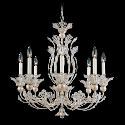 Rivendell 8 Light Chandelier Finish: Heirloom Silver Crystal Color: Strass Clear