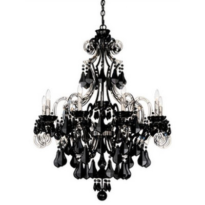 Cappela 9 Light Chandelier Color: White Crystal Color: Black