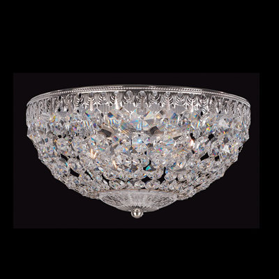 Petit Crystal Flush Mount in Heirloom Bronze with Swarovski Crystals Finish: Silver with Swarovski Crystals Size: 6.5 H x 12 W
