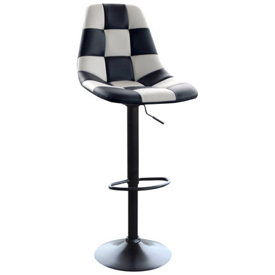 AmeriHome Adjustable Height Swivel Bar Stool Upholstery: White