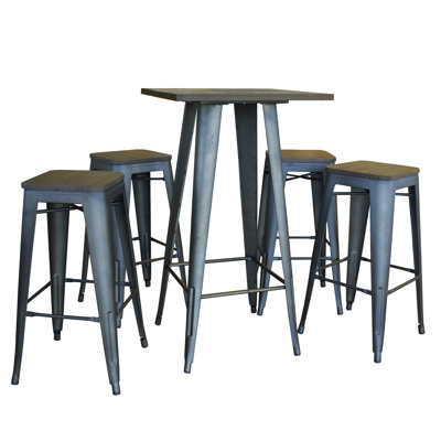 Racheal Loft 5 Piece Dining Set Finish: Rustic Gunmetal