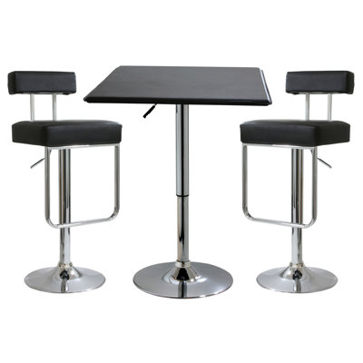 AmeriHome 3 Piece Adjustable Height Pub Table Set