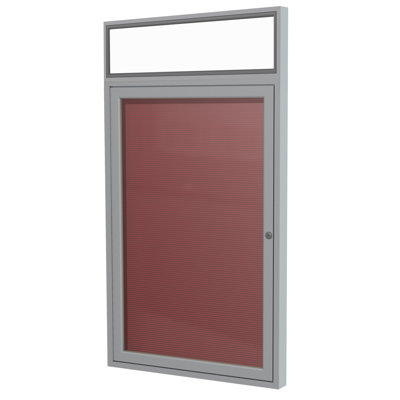 1 Door Aluminum Frame Enclosed Vinyl Letterboard Size: 36 H x 24 W x 2.25 D Frame Finish: Satin Surface Color: Burgundy image