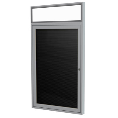 1 Door Aluminum Frame Enclosed Vinyl Letterboard Size: 36 H x 24 W x 2.25 D Frame Finish: Satin Surface Color: Black image