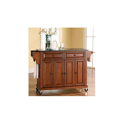 Headrick Kitchen Cart/Island with Natural Wood Top Base Finish: Classic Cherry