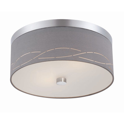 Silver Laser 2 Light Flush Mount Size: 15