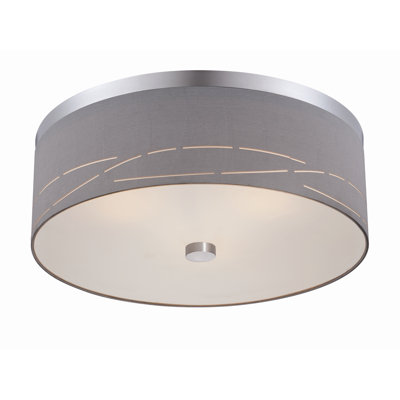 Silver Laser 2 Light Flush Mount Size: 20.5