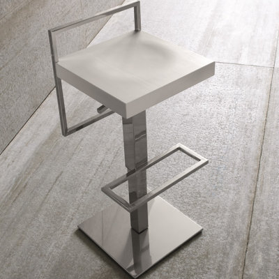 Sonar Air Adjustable Height Swivel Bar Stool Upholstery: White