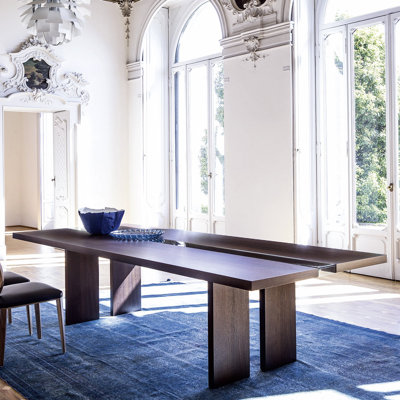 Regency 29.5 inch Dining Table Size: 29.5 inch x 35.4 inch x 86.6 inch, Finish: Black Oak Wood