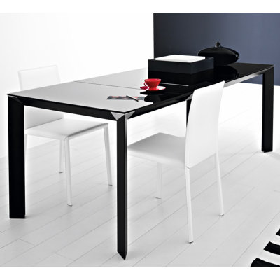 Metropolis 70.9 Extendable Dining Table Finish: Black, Size: 29.9 inch H x 35.4 inch W x 70.9 inch - 94.5 inch D