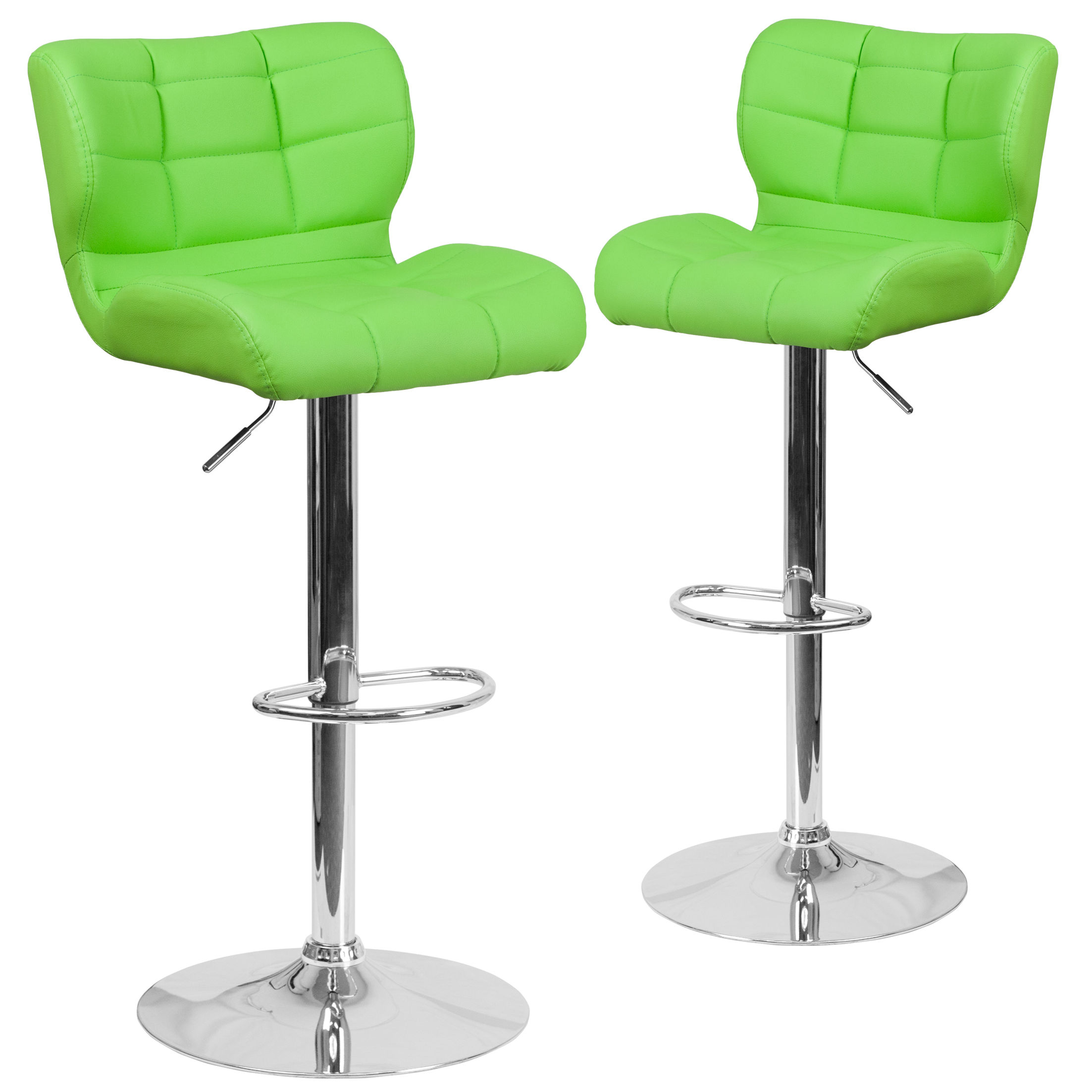 North Widcombe Adjustable Height Swivel Bar Stool Upholstery: Green