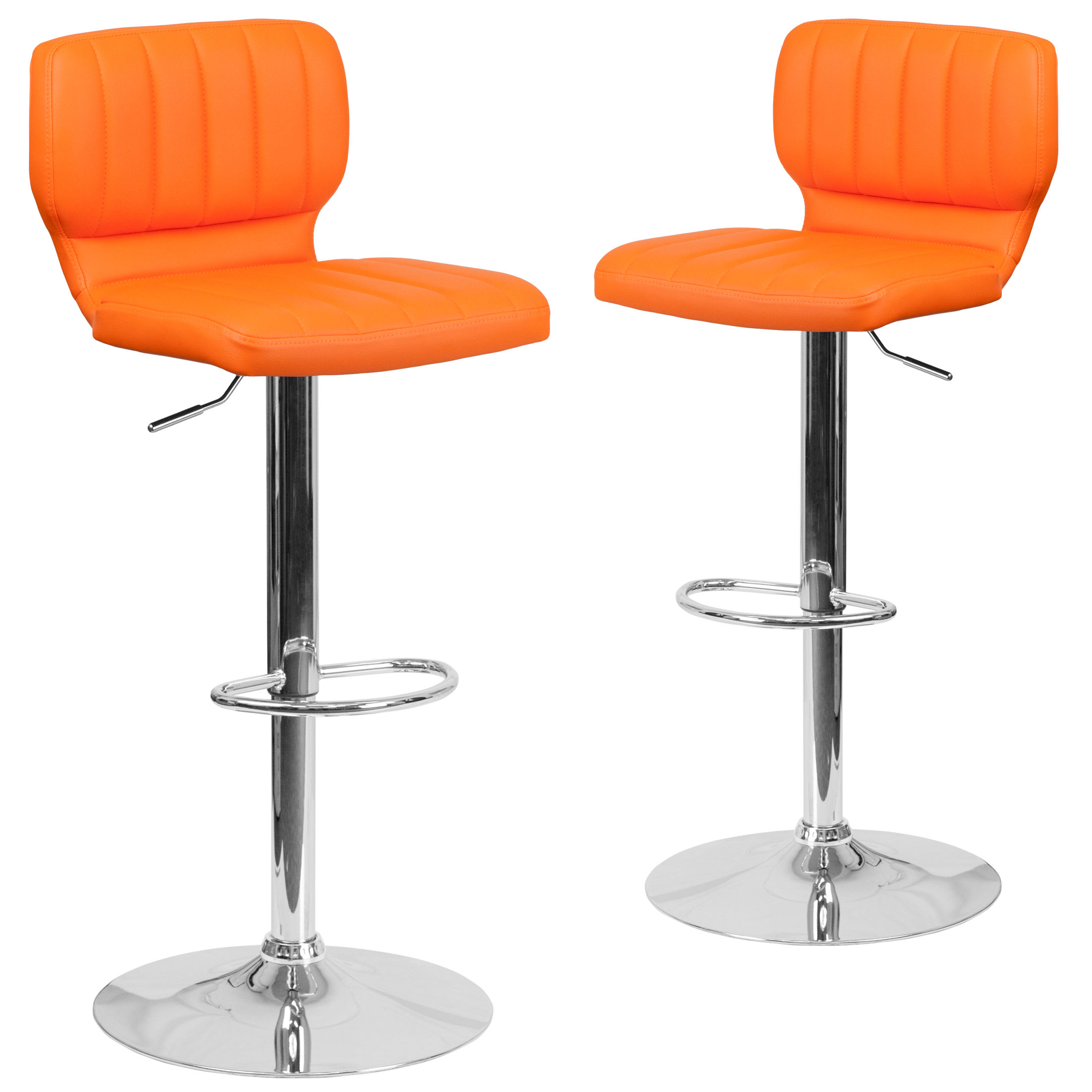 Norrell Adjustable Swivel Bar Stool Upholstery: Orange