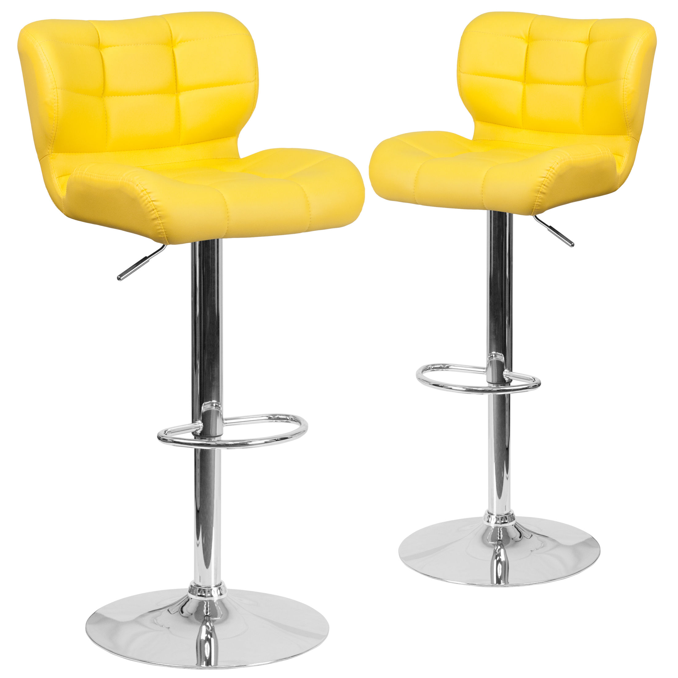 North Widcombe Adjustable Height Swivel Bar Stool Upholstery: Yellow