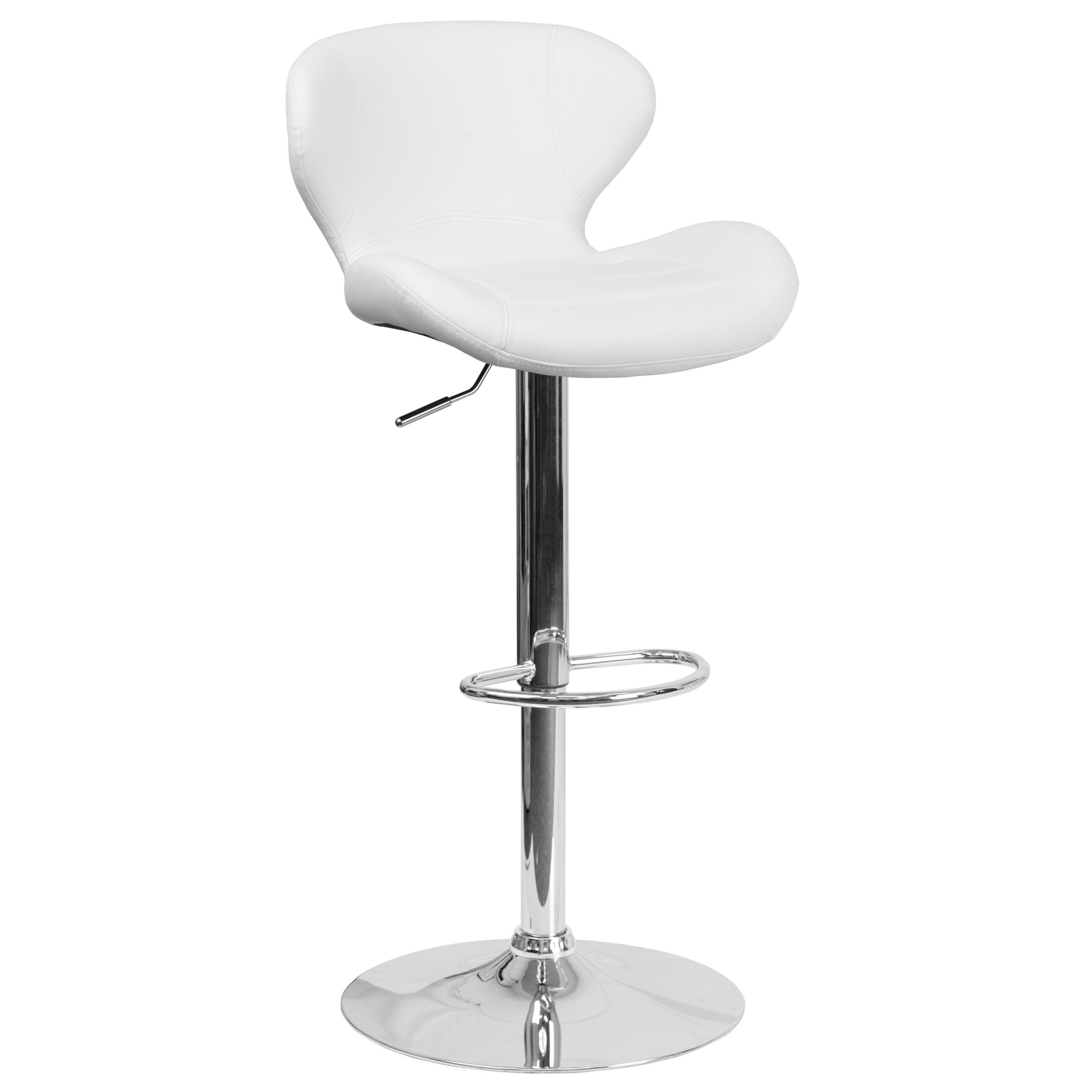 Norvell Adjustable Height Swivel Bar Stool Seat Color: White