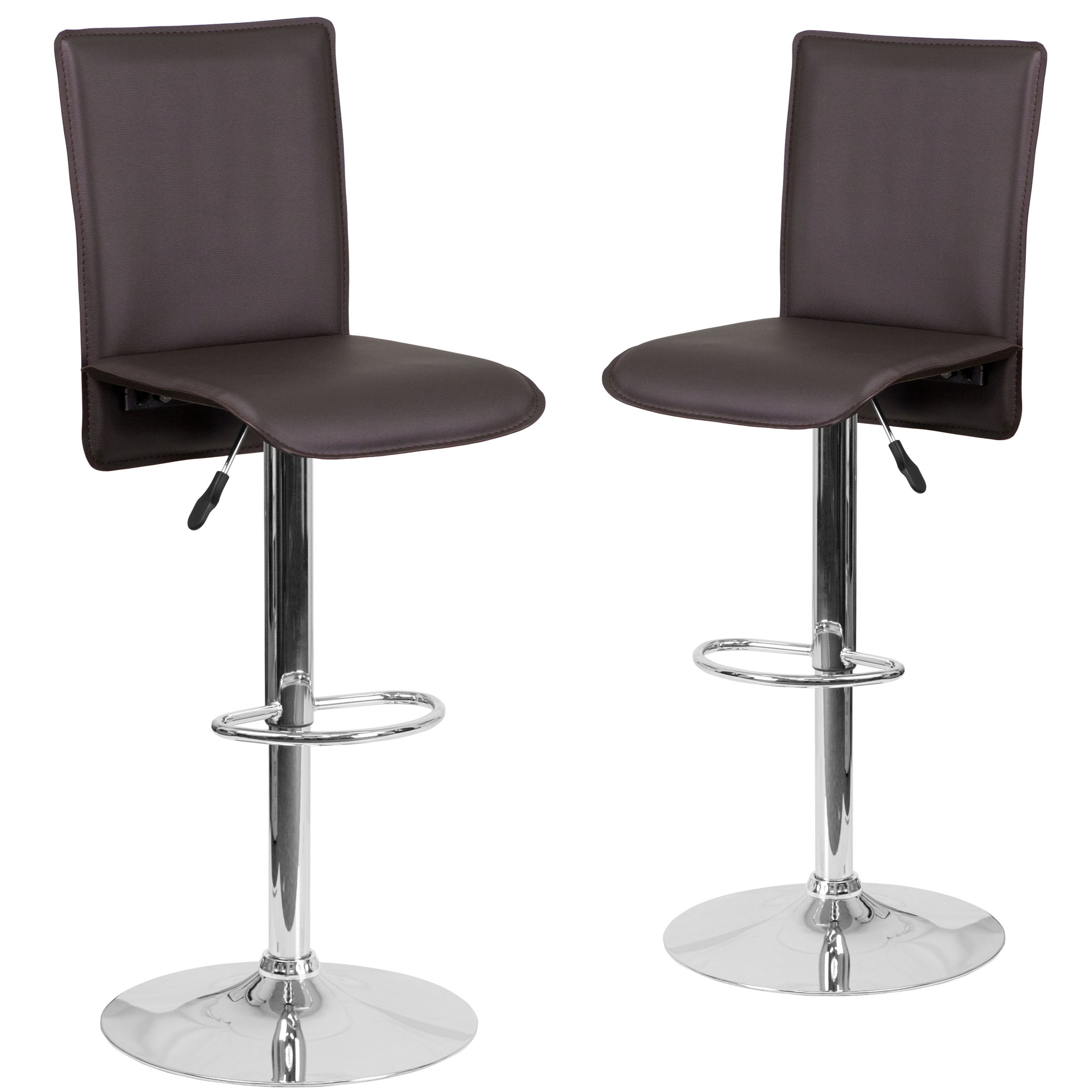 Norby Adjustable Height Swivel Bar Stool Upholstery: Brown
