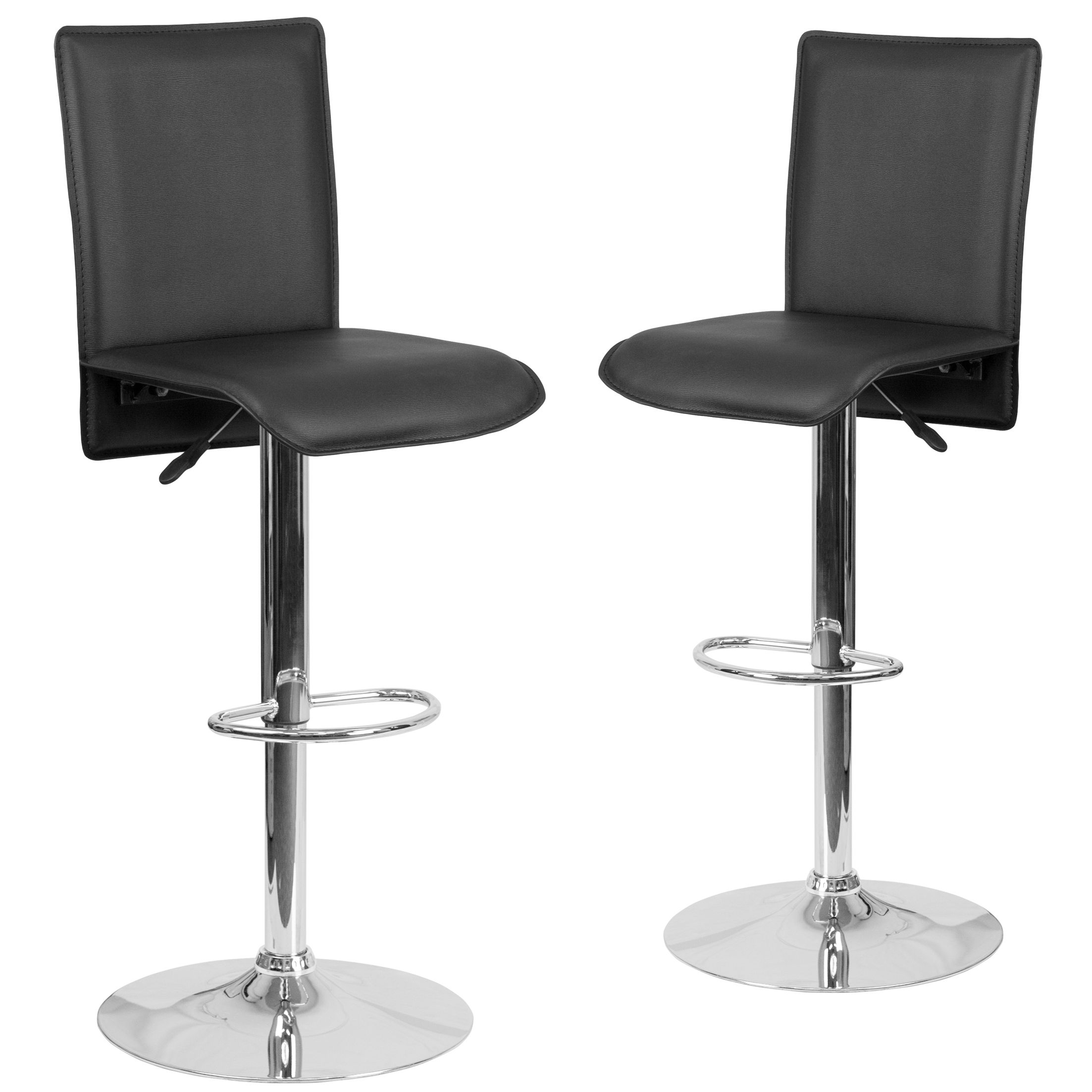Norby Adjustable Height Swivel Bar Stool Upholstery: Black
