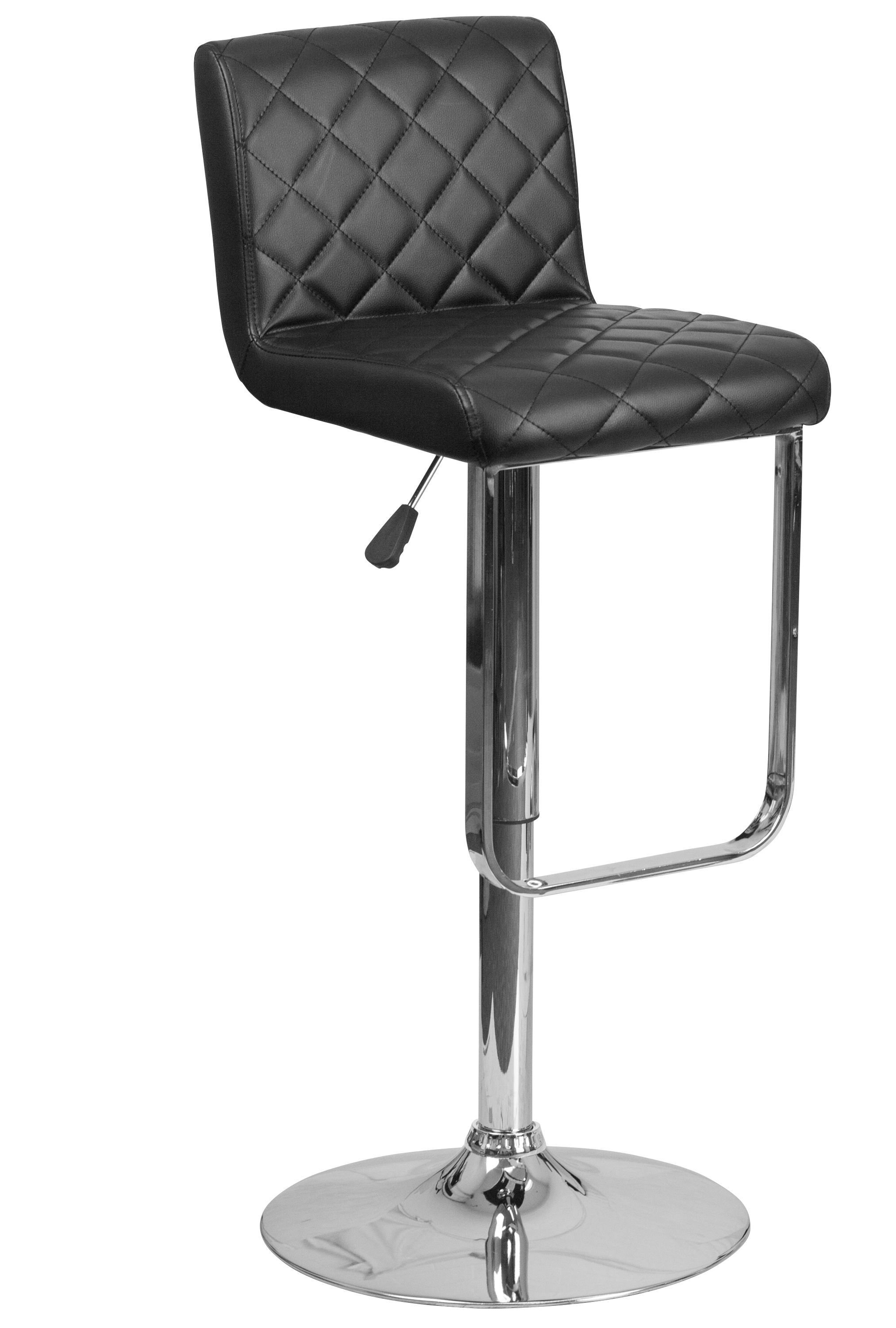 Novello Adjustable Height Swivel Bar Stool Upholstery: Black