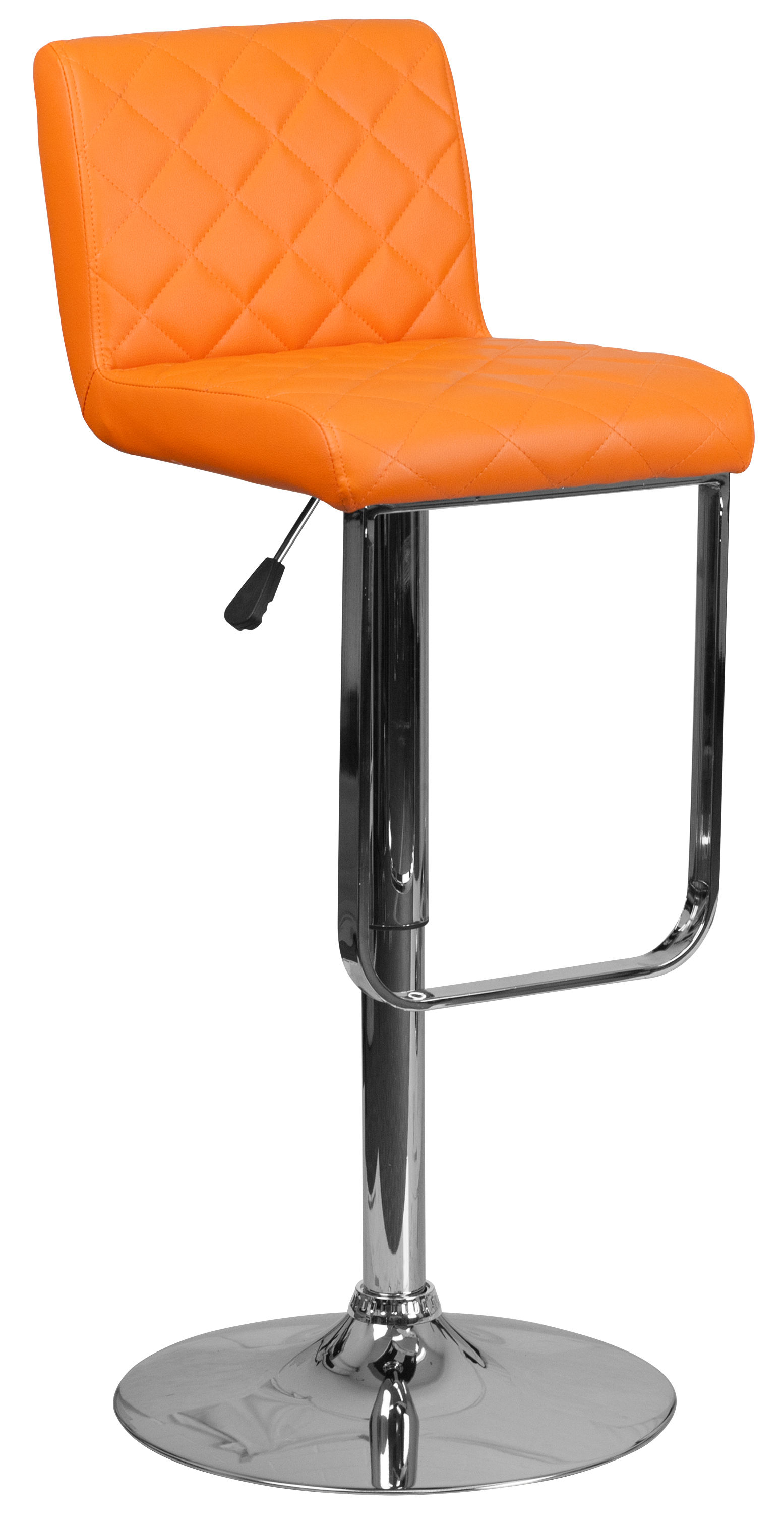 Novello Adjustable Height Swivel Bar Stool Upholstery: Orange