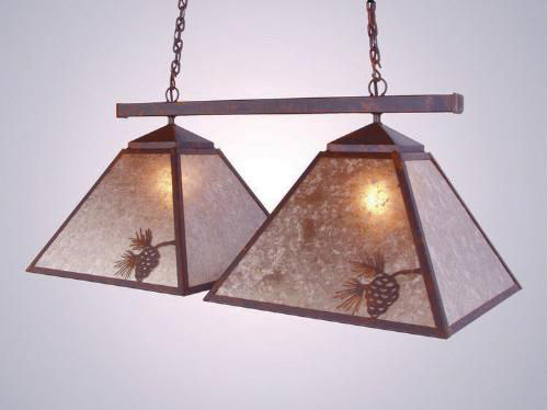 Pinecone Double Game Swag Pendant Finish: Black, Shade / Lens: White Mica