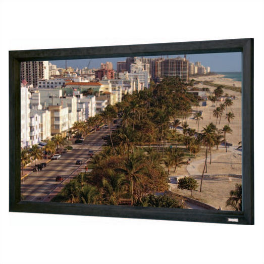 Projector Screens Cinema Contour Fixed Frame Projection Screen Features: -Cinema Contour collection.-Provides a perfectly flat viewing surface for video projection applications.-Surface mounts to the back of an aluminum frame that provides a masking border.-Product Type: Fixed frame.-Mount Type: Wall/Ceiling moun...
