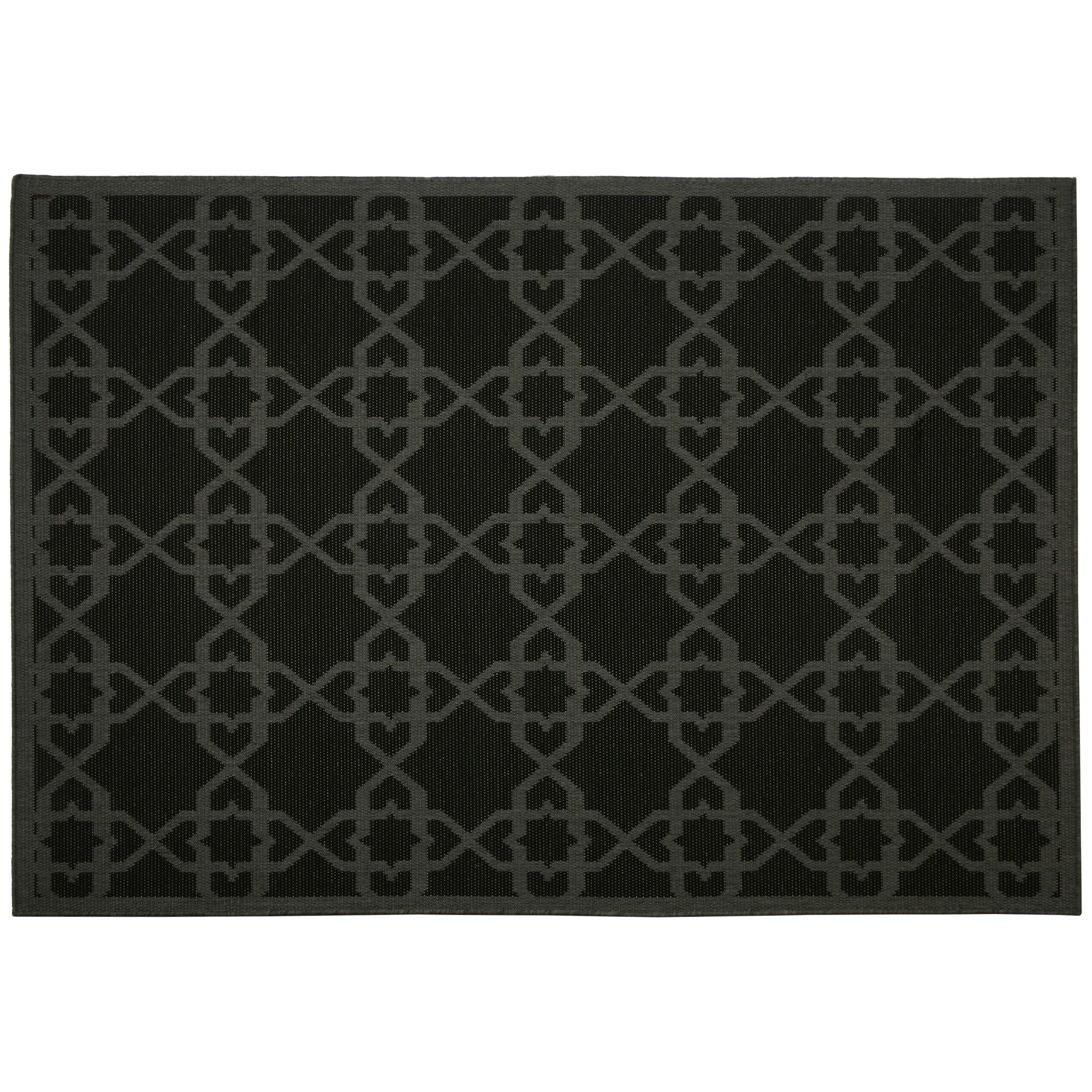 Eduardo Black Geometric Indoor/Outdoor Area Rug Rug Size: Rectangle 7' x 10'