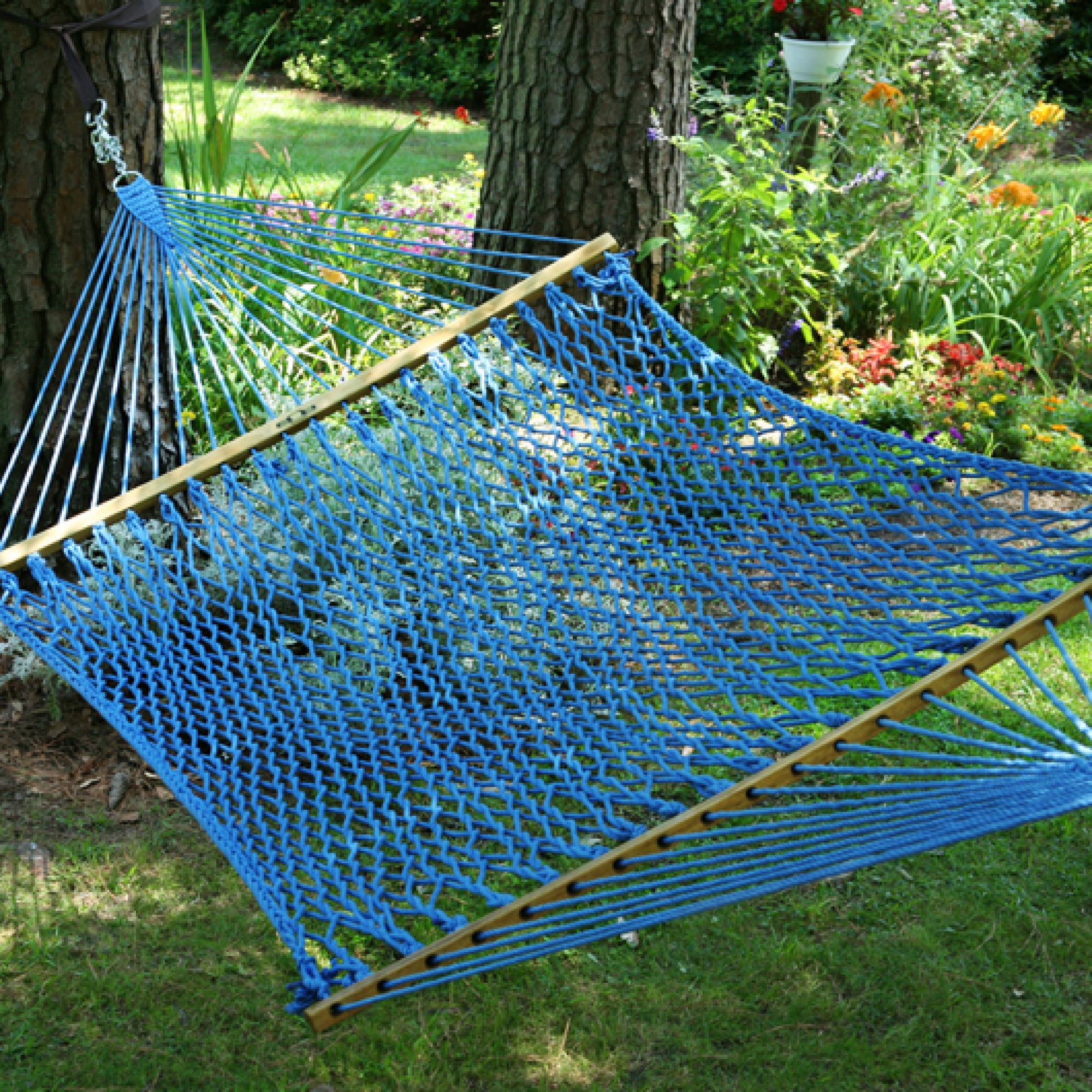 Edmonds Large Original DuraCord Rope Tree Hammock Color: Coastal Blue, Size: 180