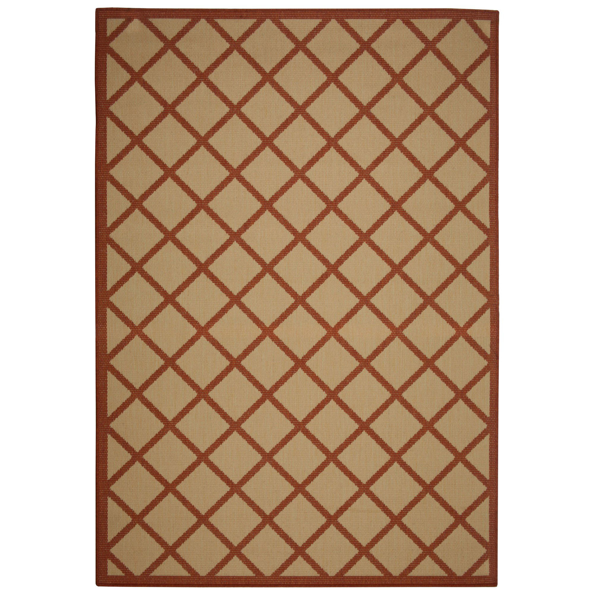 Eells Red Geometric Indoor/Outdoor Area Rug Rug Size: Rectangle 2' x 3'