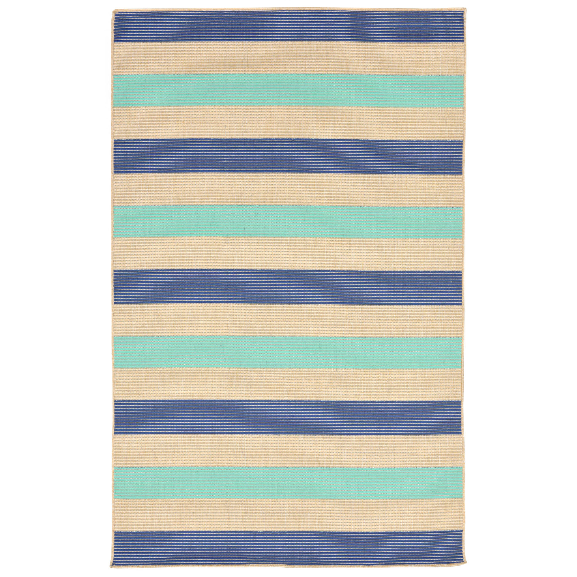 Larana Stripe Beige/Blue Synthetic Indoor/Outdoor Area Rug Rug Size: Rectangle 7'10