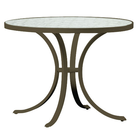 Patio Tables Dining Table Features: -Round shape.-Made in the USA.-Style: Modern.-Product Type: Dining Table.-Outer Frame Material: Metal -Outer Frame Material Details: .-Outer Frame Wood Construction Type Details: .-Outer Frame Wood Species: ..-Color: .-Table Top Material: Pl...