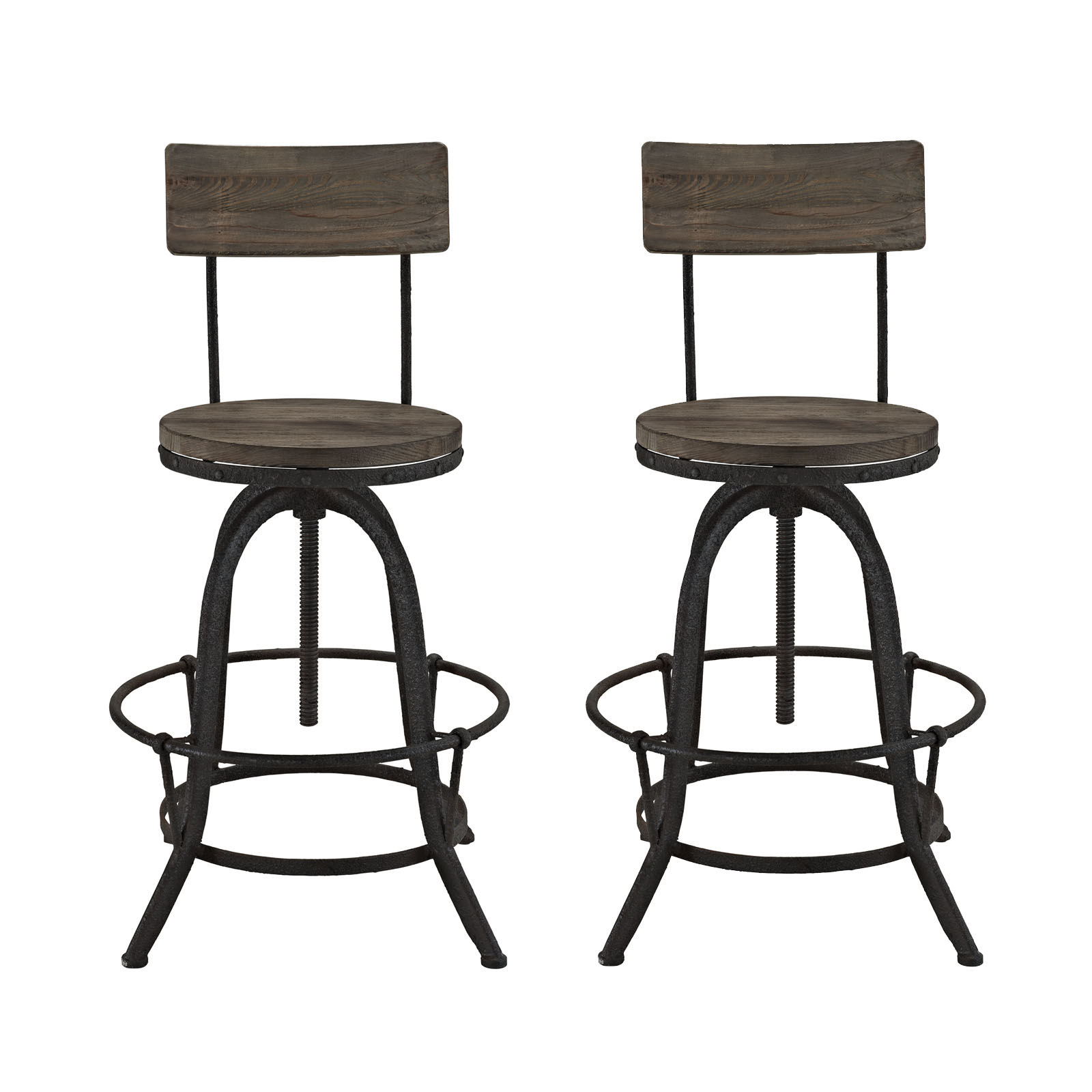 Procure Adjustable Height Swivel Bar Stool Upholstery: Brown