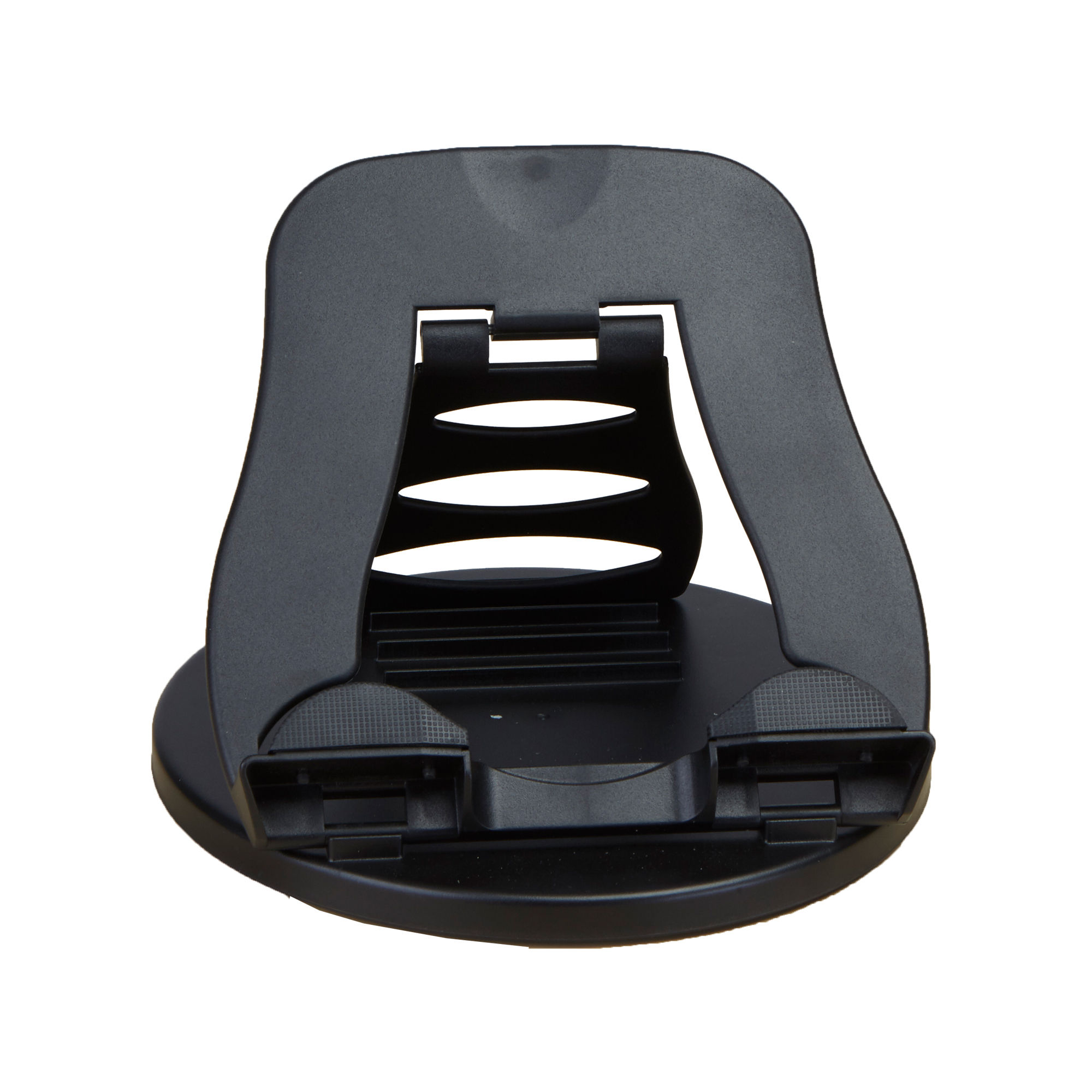 Portable Electronic Mounts Spinning Adjustable Tablet Holder Keep your tablet devices safe, secure and visible with this Spinning Adjustable Tablet Holder. The stand features for adjustable angles that will fit all of your needs. The tablet stand makes for easy, hands free reading which is perfect for multitask...