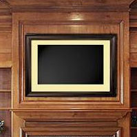 TV Mounts Small Universal TV Frame Features: -Use it as a life sized digital photo frame.-Simply copy photos onto a DVD, and play it on the DVD player.-Use it to display artworks, with DVD artwork (sold separately), still images are displayed on the screen..-Frame is mounted on the fro...