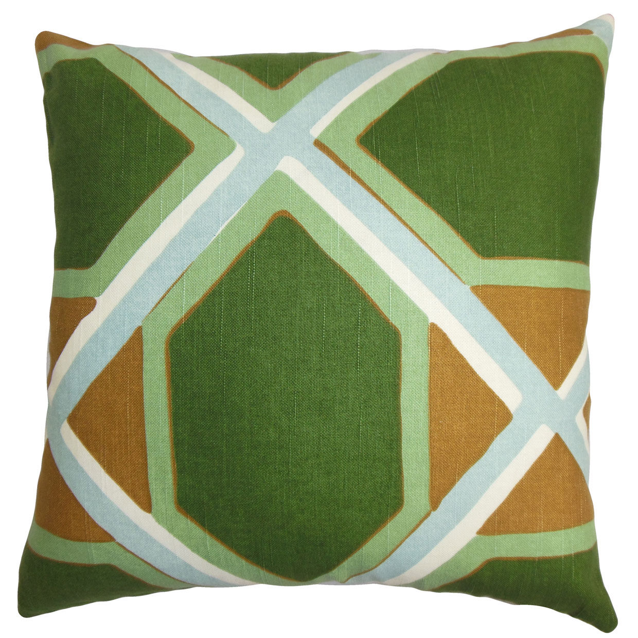 Bullis Geometric Bedding Sham Size: Standard, Color: Green/Orange