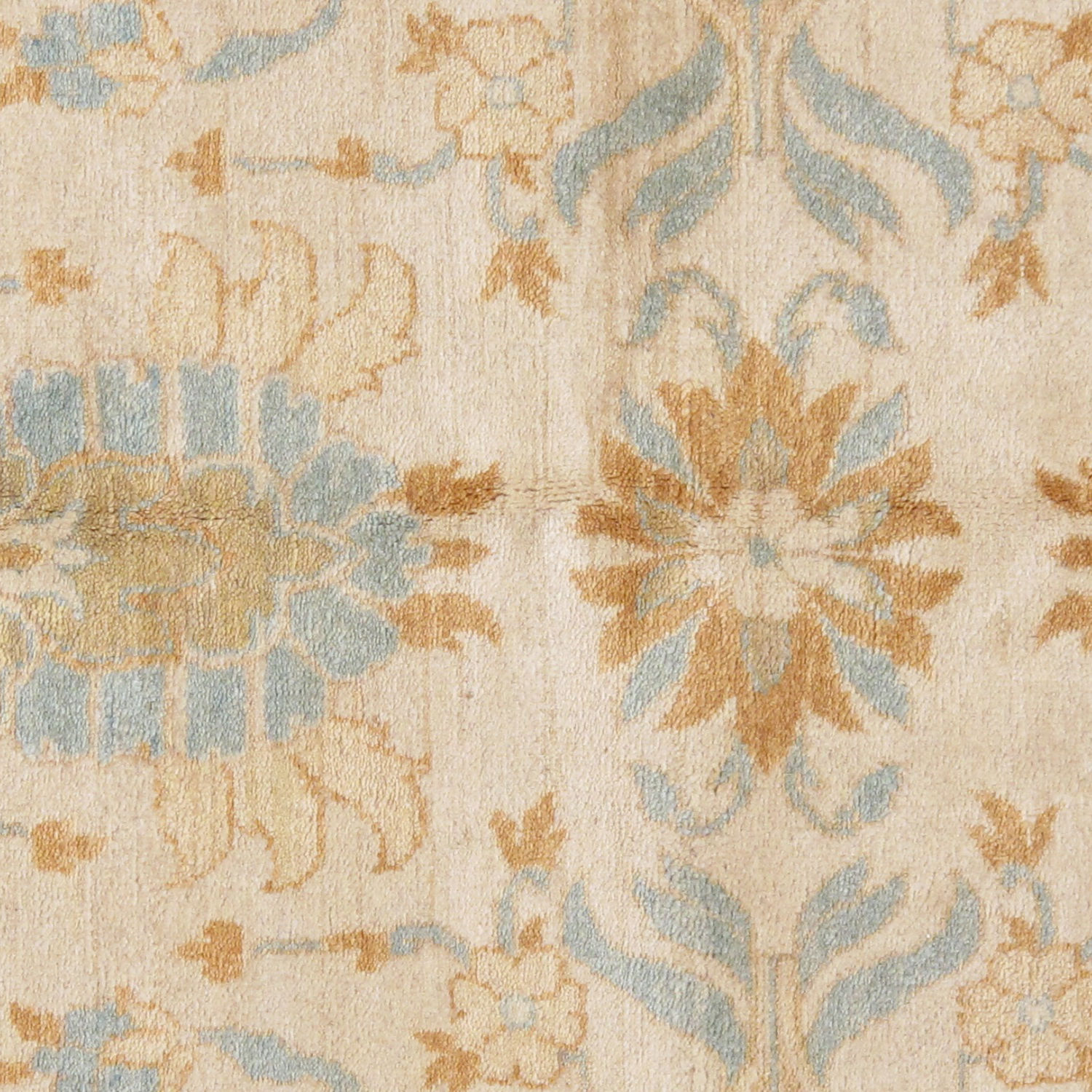 Tabriz Hand-Knotted Wool Ivory/Light Blue Area Rug