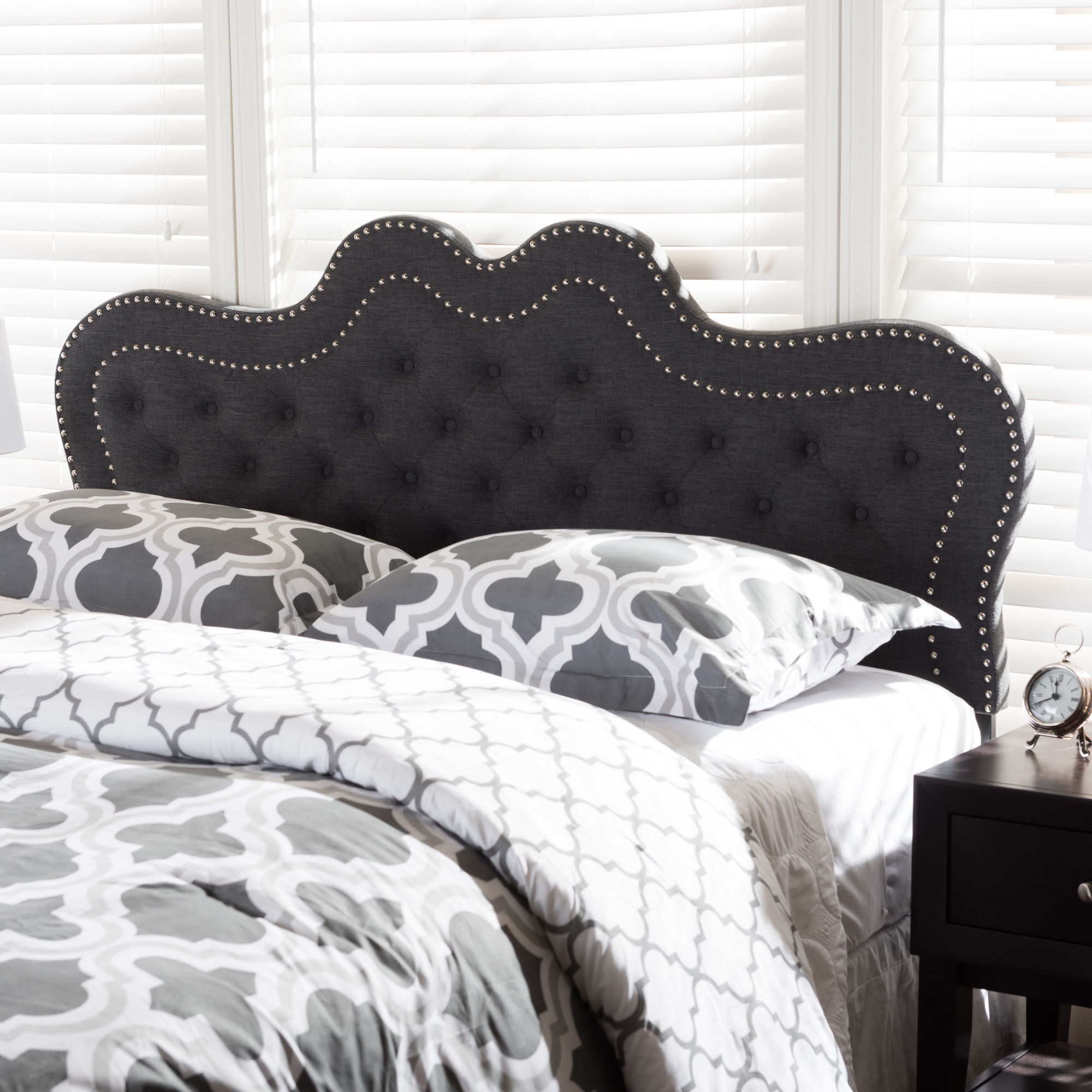 Awesome Michaela Panel Headboard Upholstery Dark Gray Size Queen Michaela Panel Headboard Upholstery Dark Gray Size Queen