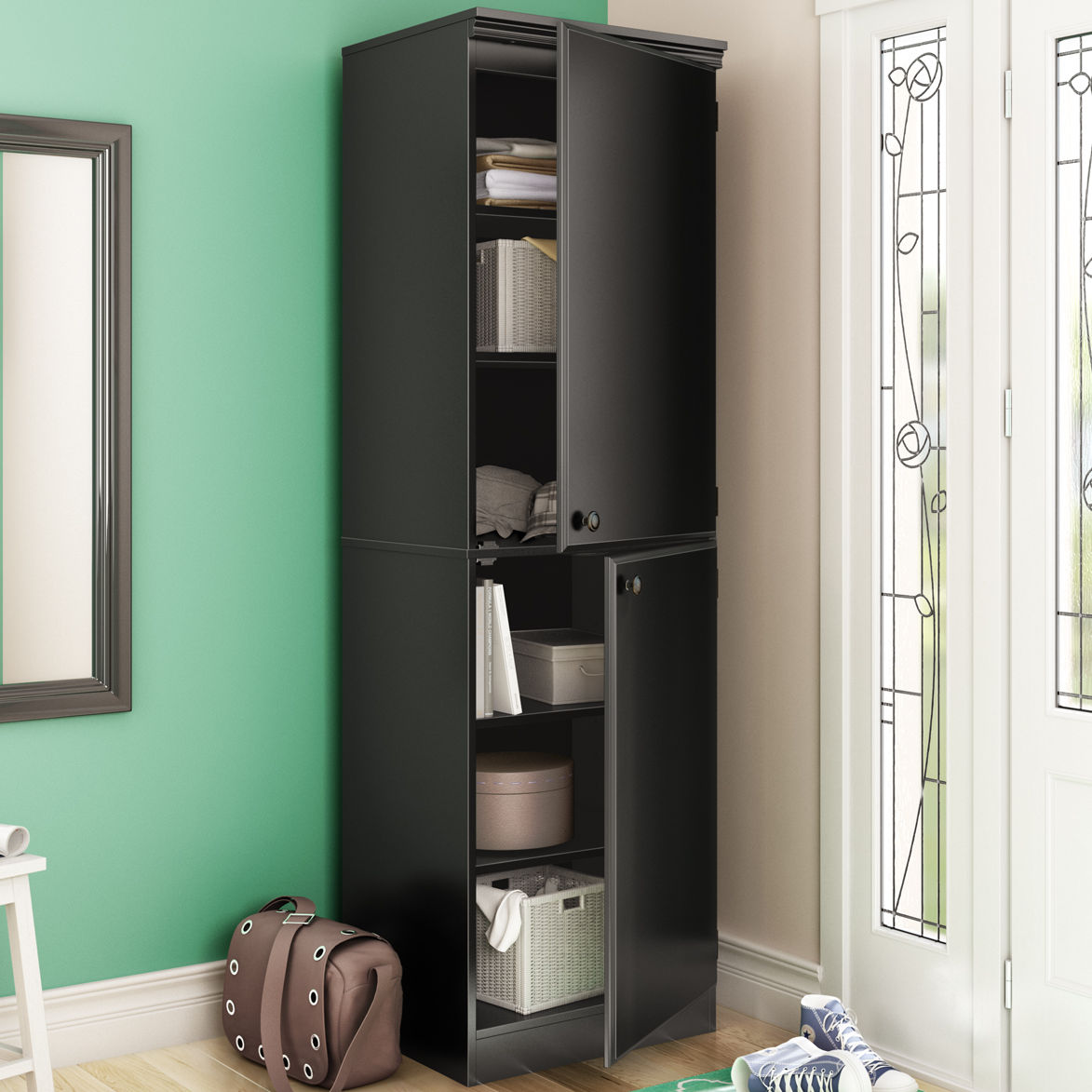 Preciado Contemporary Armoire Finish: Pure Black