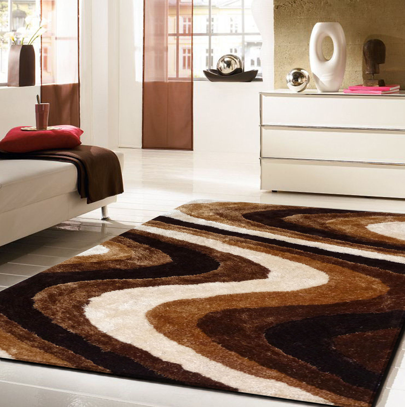 Quijada Hand-Tufted Brown Area Rug