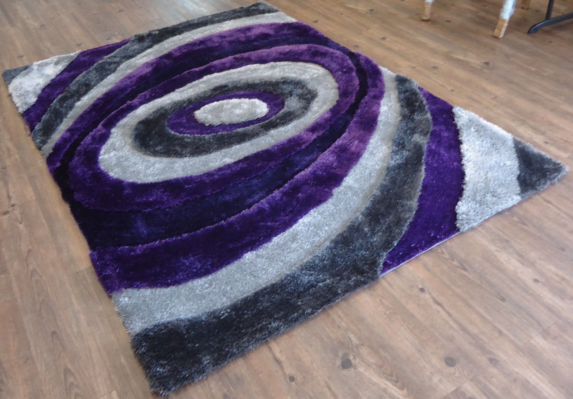 Qualls Hand-Tufted Gray/Purple Area Rug