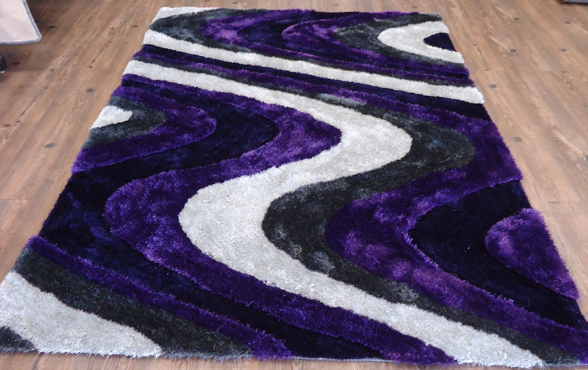 Quijada Hand-Tufted Gray/Purple Area Rug