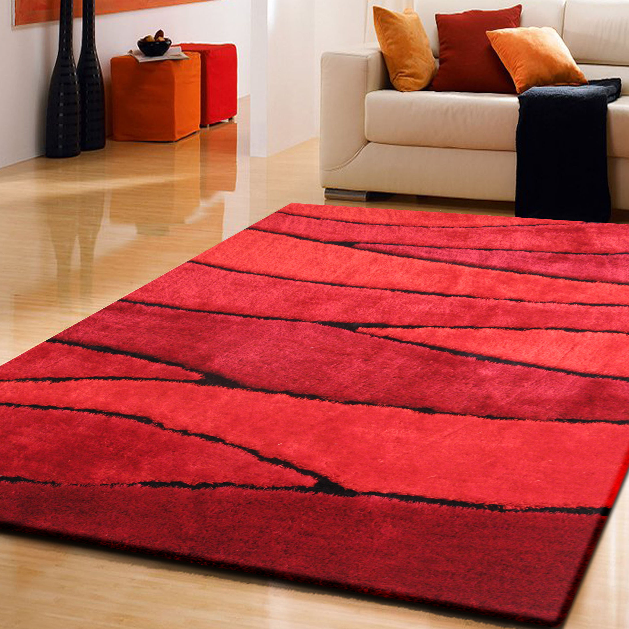 Quintanar Hand-Tufted Red Area Rug
