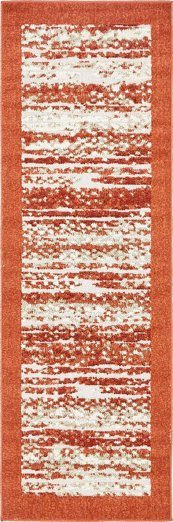 Area Rugs Alley Rock Terracotta Indoor/Outdoor Area Rug Designed with durability in mind, this versatile area rug is equally suited to sit inside your home or outdoors. Its terracotta-toned border brings a pop of color to any arrangement, while a neutral and orange striated design in the center tones down ...