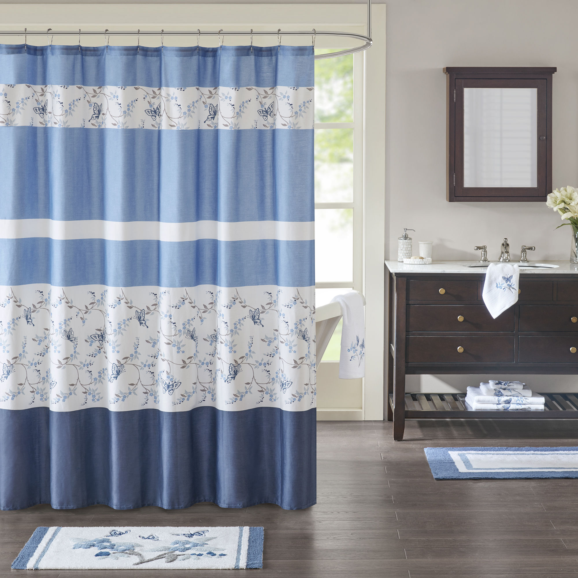Honore 100% Cotton Shower Curtain
