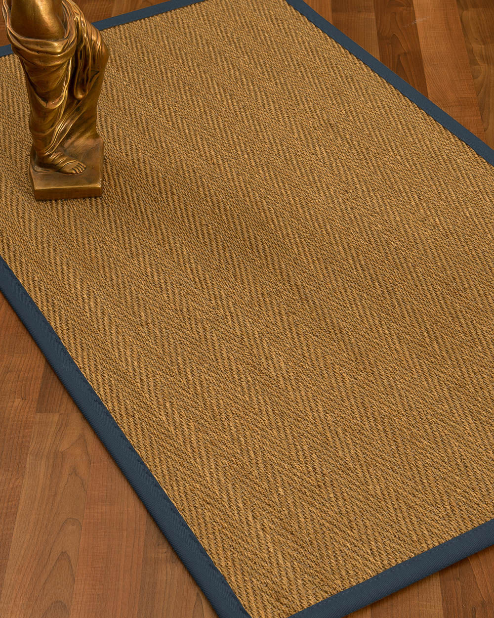 Mahaney Border Hand-Woven Beige/Marine Area Rug Rug Size: Rectangle 6' x 9', Rug Pad Included: Yes
