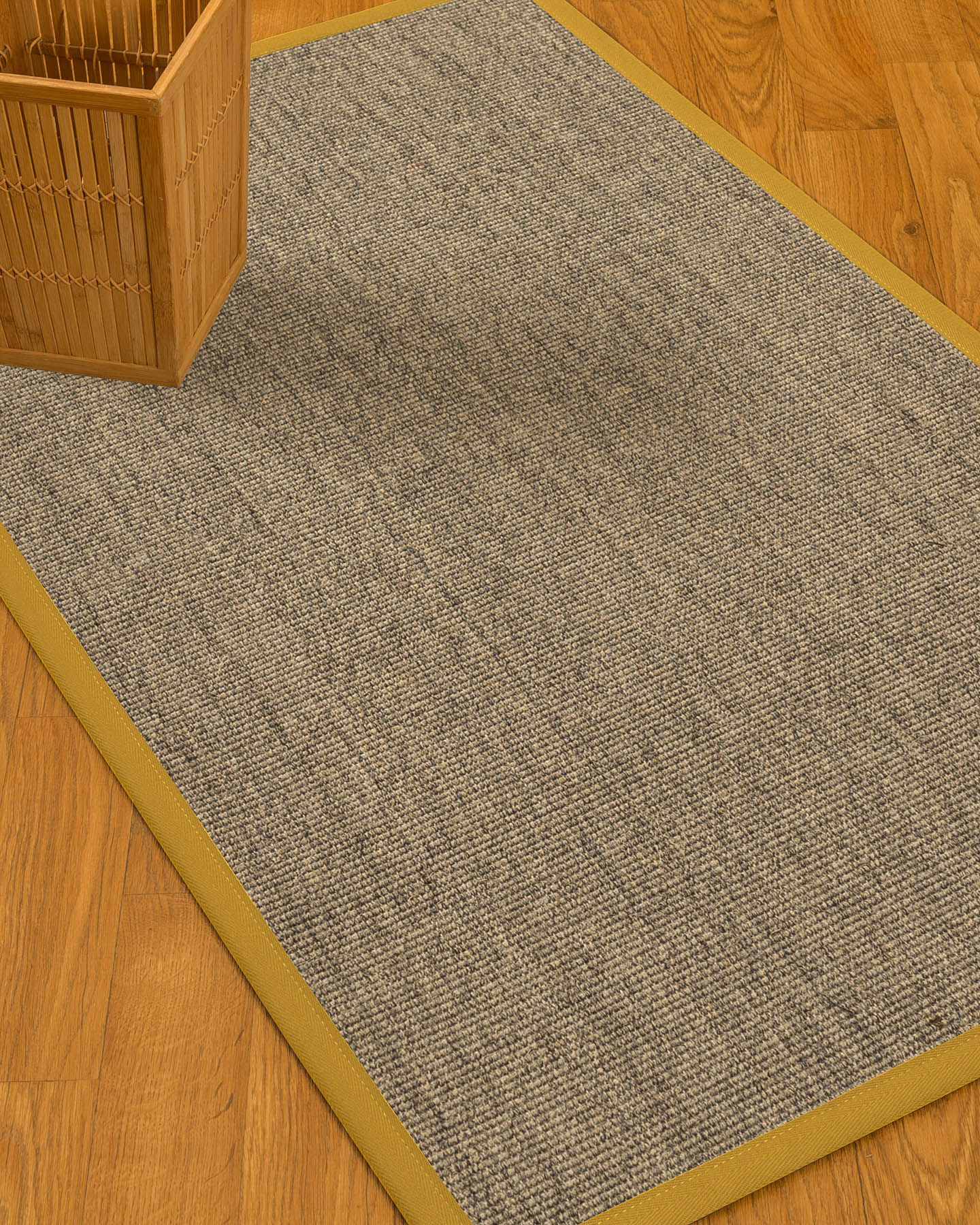 Mahan Border Hand-Woven Gray/Tan Area Rug Rug Size: Rectangle 4' x 6', Rug Pad Included: Yes