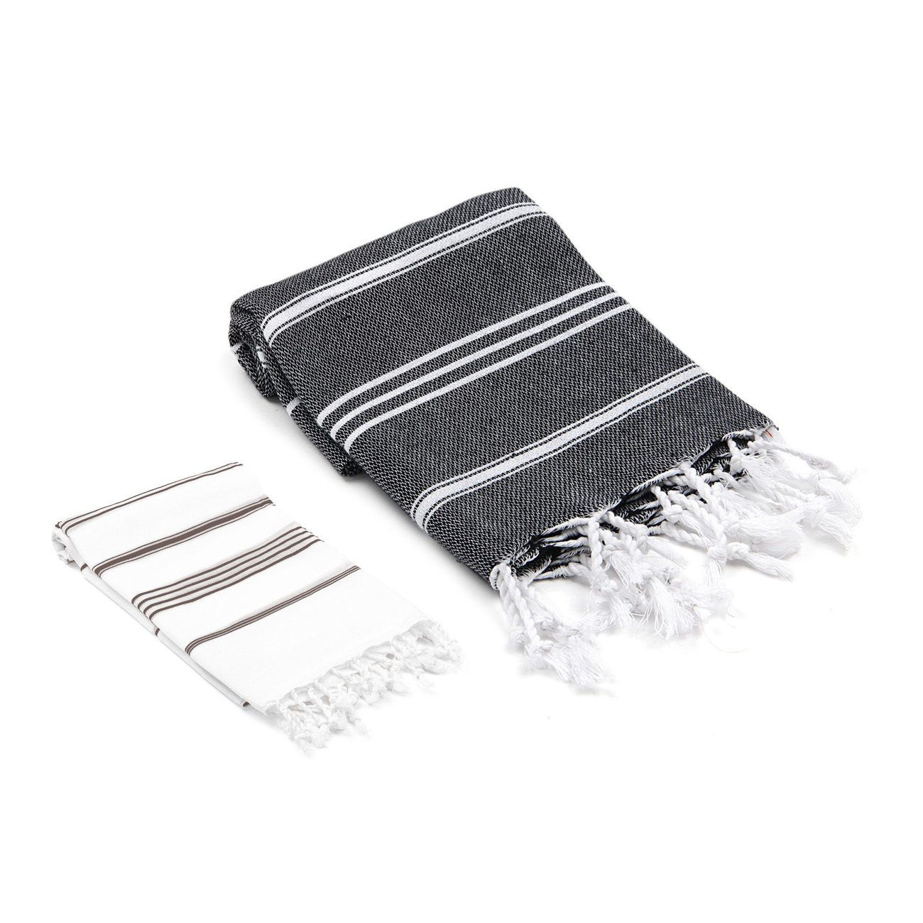 Astère Turkish 2 Piece Towel Set Color: Black