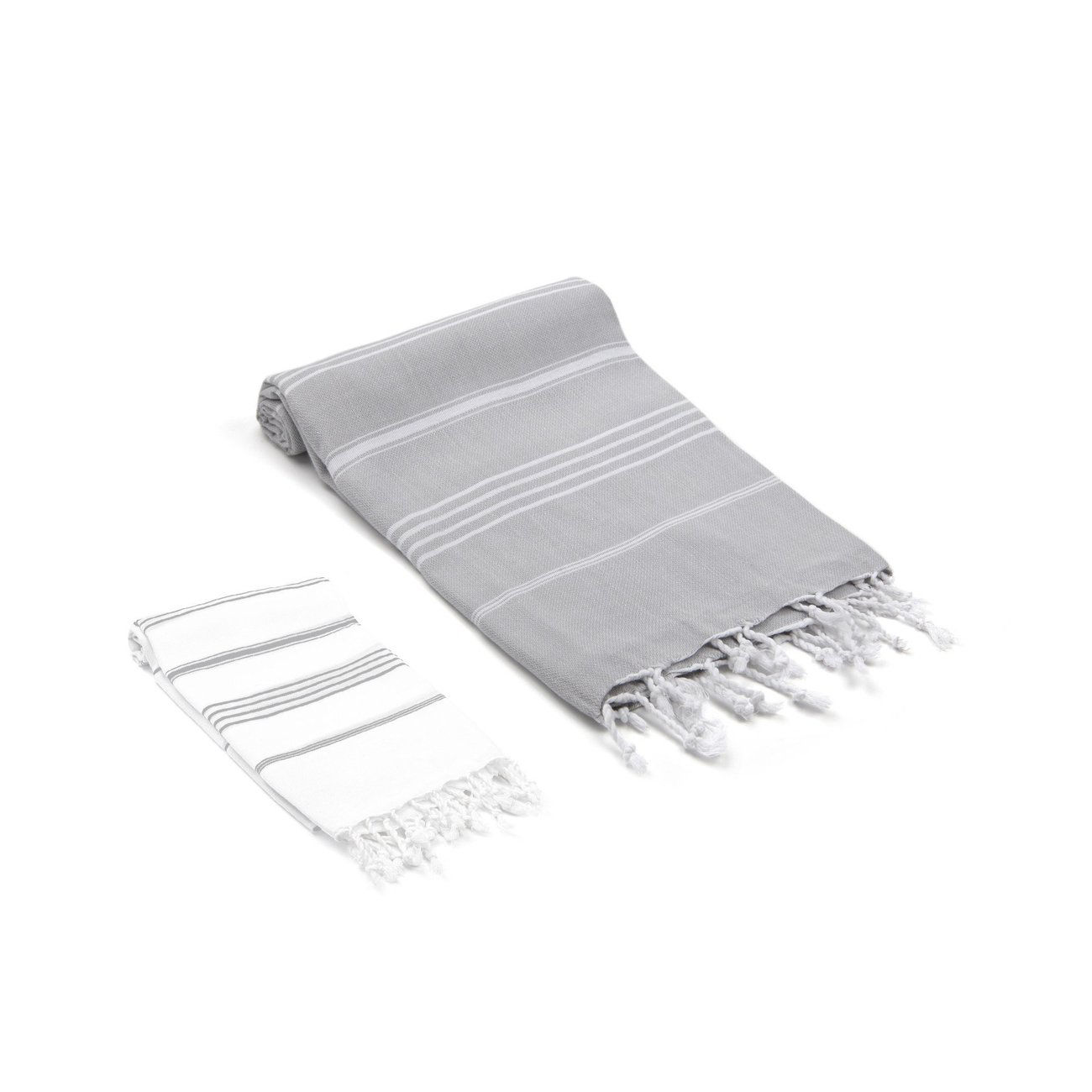 Astère Turkish 2 Piece Towel Set Color: Light Gray